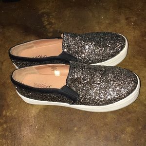 Sparkly slip on sneakers